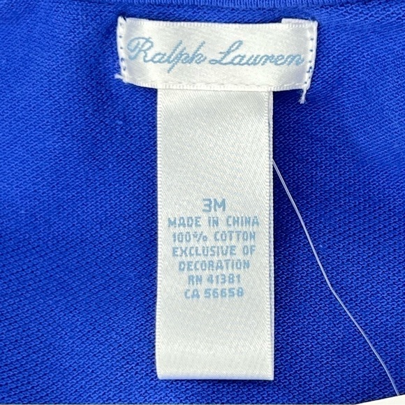 Ralph Lauren Blue Romper 3 Months Baby Boy Polo Shirt Shorts Sports New NWT - Picture 7 of 9